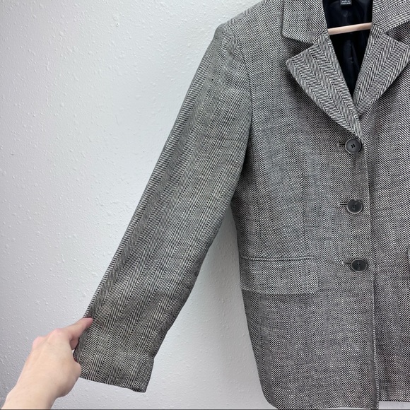 Kasper Blazer Womens Six Linen Tweed Office Business Preppy Career Professional - Picture 4 of 10
